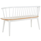 Safavieh Blanchard Spindle Bench XII23 Natural / White Rubber Wood BCH8500C