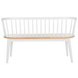 Safavieh Blanchard Spindle Bench Natural / White Rubber Wood BCH8500C