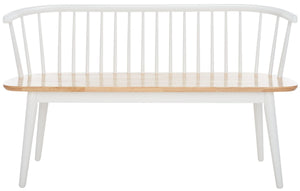 Safavieh Blanchard Spindle Bench Natural / White Rubber Wood BCH8500C