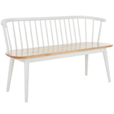 Safavieh Blanchard Spindle Bench XII23 Natural / White Rubber Wood BCH8500C