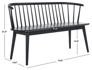 Safavieh Blanchard Spindle Bench In Matte Black - Timeless Elegance For Entryways, Dining Rooms & More Matte Black , Wood Bch8500d