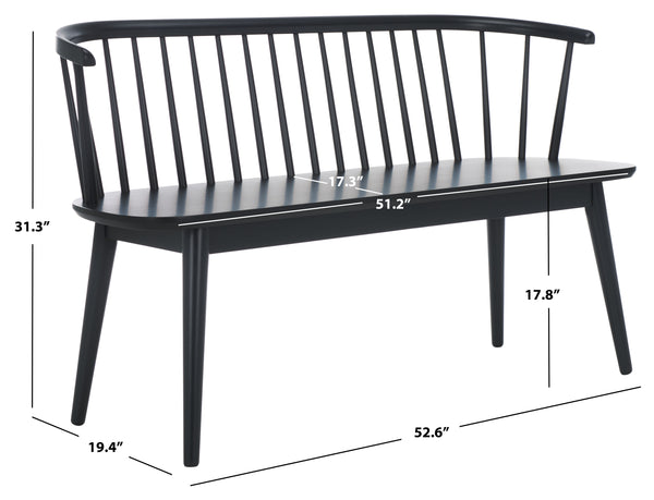 Safavieh Blanchard Spindle Bench In Matte Black - Timeless Elegance For Entryways, Dining Rooms & More Matte Black , Wood Bch8500d