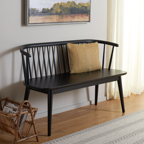 Safavieh Blanchard Spindle Bench In Matte Black - Timeless Elegance For Entryways, Dining Rooms & More Matte Black , Wood Bch8500d