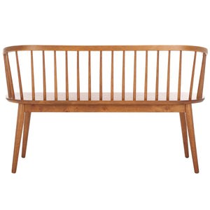 Safavieh Blanchard Spindle Bench - Timeless Elegance In Solid Wood For Entryways, Dining Rooms, And Hallways Honey Wood Bch8500h