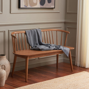 Safavieh Blanchard Spindle Bench - Timeless Elegance In Solid Wood For Entryways, Dining Rooms, And Hallways Honey Wood Bch8500h