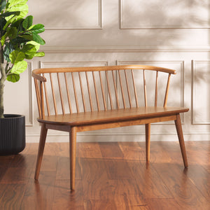Safavieh Blanchard Spindle Bench - Timeless Elegance In Solid Wood For Entryways, Dining Rooms, And Hallways Honey Wood Bch8500h