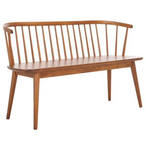 Safavieh Blanchard Spindle Bench - Timeless Elegance In Solid Wood For Entryways, Dining Rooms, And Hallways Honey Wood Bch8500h
