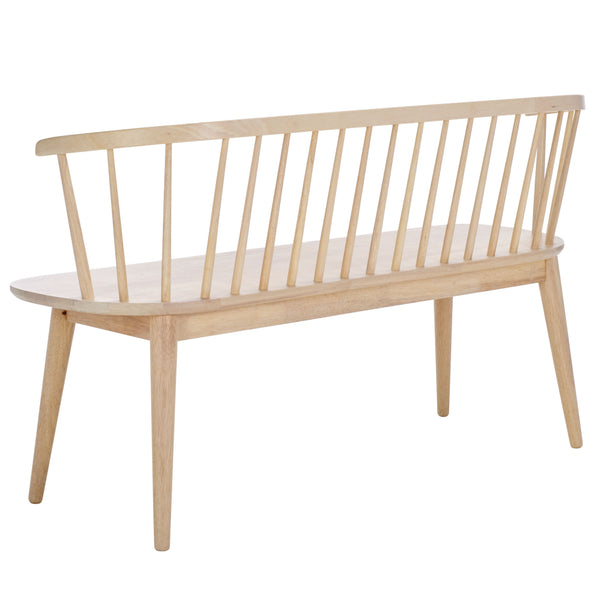 Safavieh Blanchard Spindle Bench - Timeless Elegance In Solid Wood For Entryways, Dining Rooms, And Hallways White Washed Wood Bch8500j