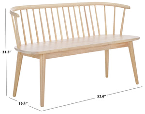 Safavieh Blanchard Spindle Bench - Timeless Elegance In Solid Wood For Entryways, Dining Rooms, And Hallways White Washed Wood Bch8500j