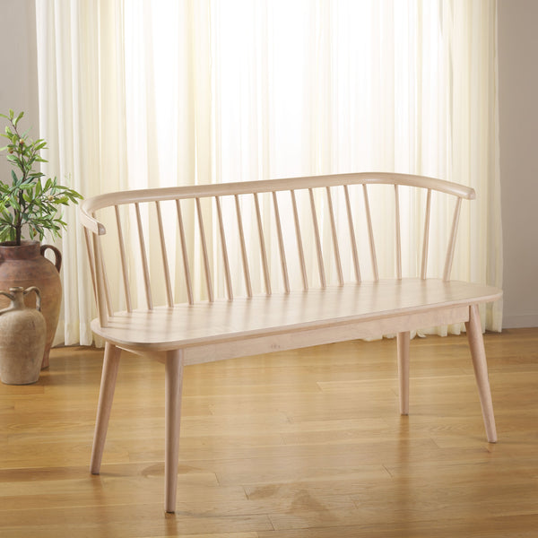 Safavieh Blanchard Spindle Bench - Timeless Elegance In Solid Wood For Entryways, Dining Rooms, And Hallways White Washed Wood Bch8500j