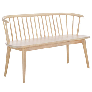 Safavieh Blanchard Spindle Bench - Timeless Elegance In Solid Wood For Entryways, Dining Rooms, And Hallways White Washed Wood Bch8500j
