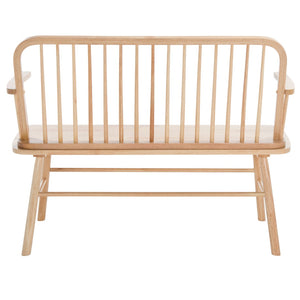 Safavieh Lucilia Spindle Bench - Elegant Windsor-Inspired Seating For Entryways, Living Rooms, And More Natural BCH8501A