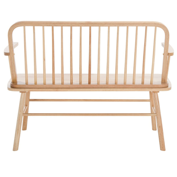 Safavieh Lucilia Spindle Bench - Elegant Windsor-Inspired Seating For Entryways, Living Rooms, And More Natural BCH8501A