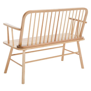 Safavieh Lucilia Spindle Bench - Elegant Windsor-Inspired Seating For Entryways, Living Rooms, And More Natural BCH8501A