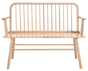 Safavieh Lucilia Spindle Bench - Elegant Windsor-Inspired Seating For Entryways, Living Rooms, And More Natural BCH8501A