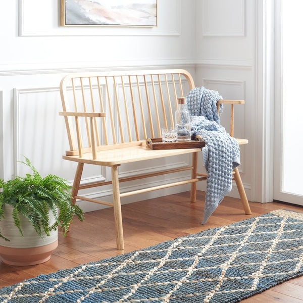 Safavieh Lucilia Spindle Bench - Elegant Windsor-Inspired Seating For Entryways, Living Rooms, And More Natural BCH8501A
