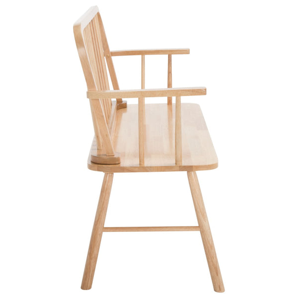 Safavieh Lucilia Spindle Bench - Elegant Windsor-Inspired Seating For Entryways, Living Rooms, And More Natural BCH8501A
