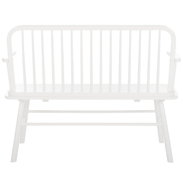 Safavieh Lucilia Spindle Bench - Elegant Windsor-Inspired Seating For Entryways, Living Rooms, And More White BCH8501B