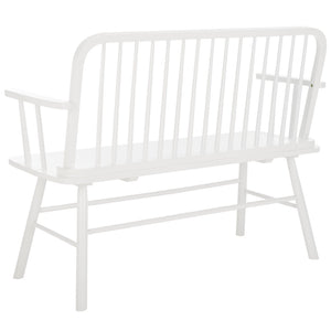 Safavieh Lucilia Spindle Bench - Elegant Windsor-Inspired Seating For Entryways, Living Rooms, And More White BCH8501B