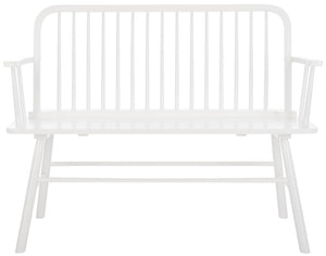 Safavieh Lucilia Spindle Bench - Elegant Windsor-Inspired Seating For Entryways, Living Rooms, And More White BCH8501B