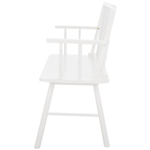 Safavieh Lucilia Spindle Bench - Elegant Windsor-Inspired Seating For Entryways, Living Rooms, And More White BCH8501B