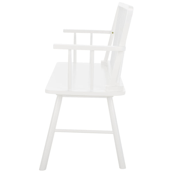Safavieh Lucilia Spindle Bench - Elegant Windsor-Inspired Seating For Entryways, Living Rooms, And More White BCH8501B