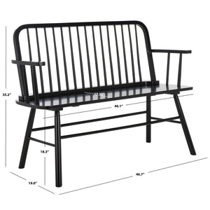 Safavieh Lucilia Spindle Bench - Elegant Windsor-Inspired Seating For Entryways, Living Rooms, And More Natural / White BCH8501C