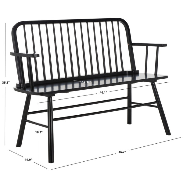 Safavieh Lucilia Spindle Bench - Elegant Windsor-Inspired Seating For Entryways, Living Rooms, And More Natural / White BCH8501C