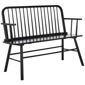 Safavieh Lucilia Spindle Bench - Elegant Windsor-Inspired Seating For Entryways, Living Rooms, And More Natural / White BCH8501C