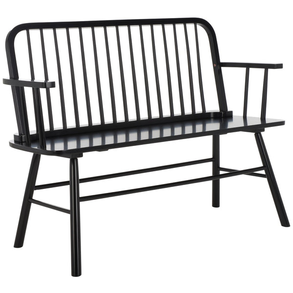 Safavieh Lucilia Spindle Bench - Elegant Windsor-Inspired Seating For Entryways, Living Rooms, And More Natural / White BCH8501C