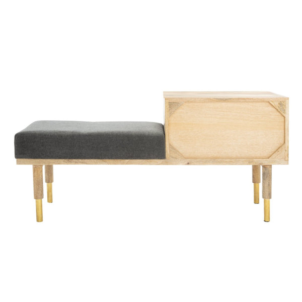 Safavieh Taft Contemporary 2-Drawer Bench With Grey Cushion – Stylish Storage Solution For Any Space BCH9000A