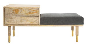 Safavieh Taft Contemporary 2-Drawer Bench With Grey Cushion – Stylish Storage Solution For Any Space BCH9000A
