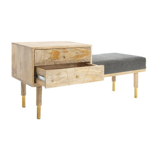 Safavieh Taft Contemporary 2-Drawer Bench With Grey Cushion – Stylish Storage Solution For Any Space BCH9000A