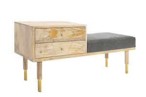 Safavieh Taft Contemporary 2-Drawer Bench With Grey Cushion – Stylish Storage Solution For Any Space BCH9000A