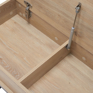 Safavieh Rhonwen Storage Bench - Modern Entryway Seat With Hidden Storage, Black Metal Frame & Wood Finish BCH9300A