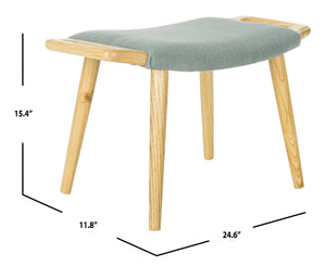 Safavieh Yara Bench - Stylish Mid-Century Scandinavian Accent For Entryways, Living Rooms, And Bedrooms Blue/Natural BCH9500B