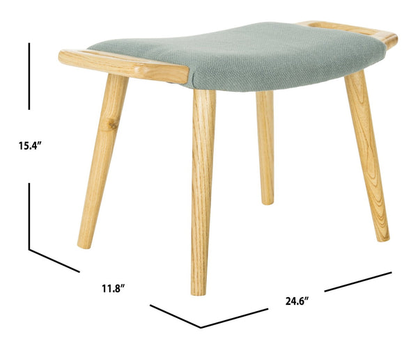 Safavieh Yara Bench - Stylish Mid-Century Scandinavian Accent For Entryways, Living Rooms, And Bedrooms Blue/Natural BCH9500B