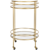 Safavieh Ida 2 Tier Bar Cart Gold / Mirror Metal BCT2500A