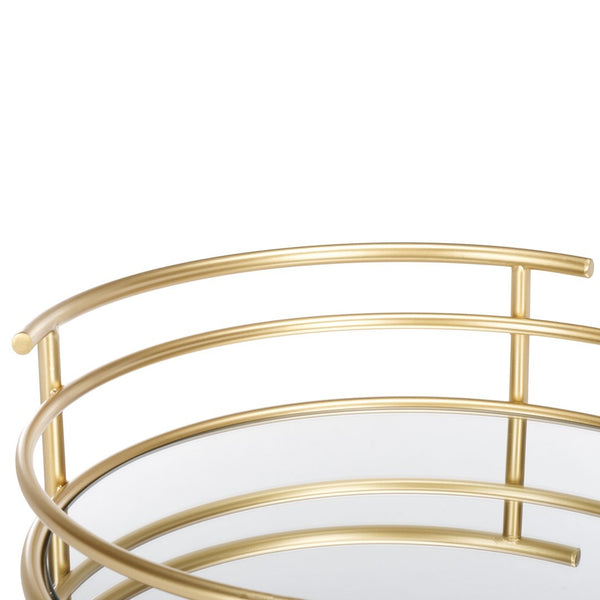 Safavieh Ida 2 Tier Bar Cart Gold / Mirror Metal BCT2500A