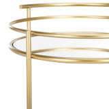 Safavieh Ida 2 Tier Bar Cart Gold / Mirror Metal BCT2500A