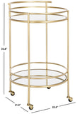 Safavieh Ida 2 Tier Bar Cart Gold / Mirror Metal BCT2500A