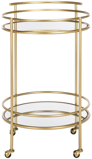 Safavieh Ida 2 Tier Bar Cart Gold / Mirror Metal BCT2500A