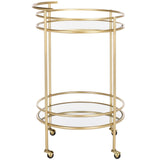 Safavieh Ida 2 Tier Bar Cart Gold / Mirror Metal BCT2500A