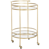 Safavieh Ida 2 Tier Bar Cart Gold / Mirror Metal BCT2500A