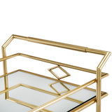 Safavieh Elspeth 2 Tier Bar Cart Gold / Mirror Metal BCT2501A