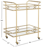 Safavieh Elspeth 2 Tier Bar Cart Gold / Mirror Metal BCT2501A