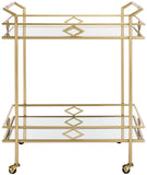 Safavieh Elspeth 2 Tier Bar Cart Gold / Mirror Metal BCT2501A