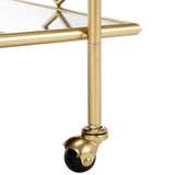 Safavieh Elspeth 2 Tier Bar Cart Gold / Mirror Metal BCT2501A