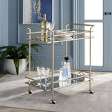 Safavieh Elspeth 2 Tier Bar Cart Gold / Mirror Metal BCT2501A