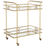 Safavieh Elspeth 2 Tier Bar Cart Gold / Mirror Metal BCT2501A